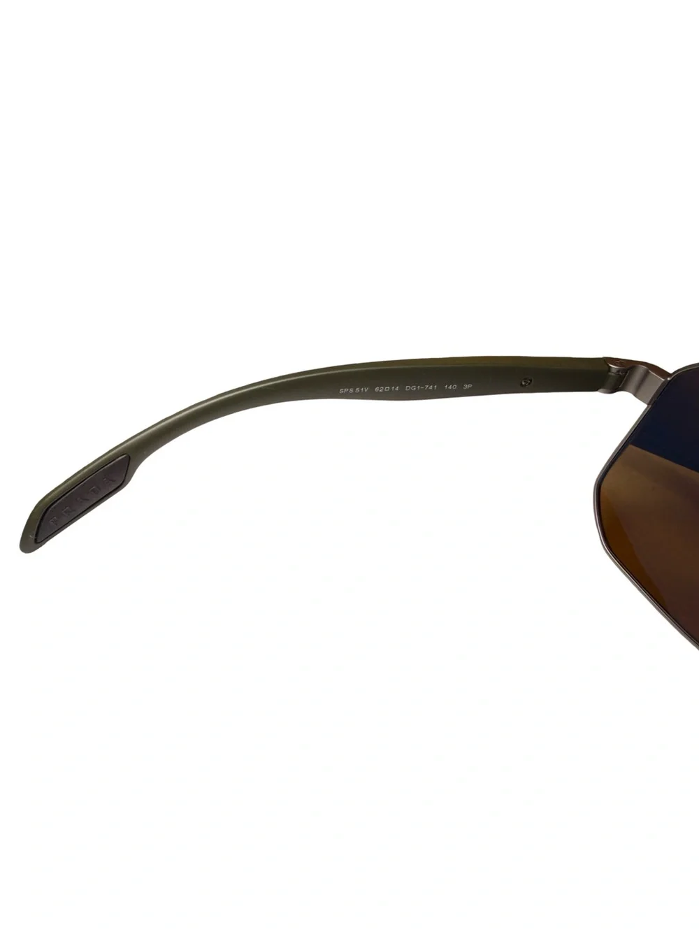 Prada Linea Rossa Green PS 51VS DG1-741 Polarized Aviator Sunglasses NIB Luxury